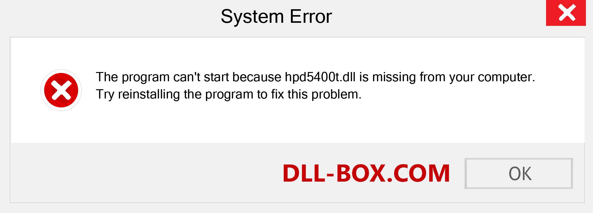  hpd5400t.dll file is missing?. Download for Windows 7, 8, 10 - Fix  hpd5400t dll Missing Error on Windows, photos, images